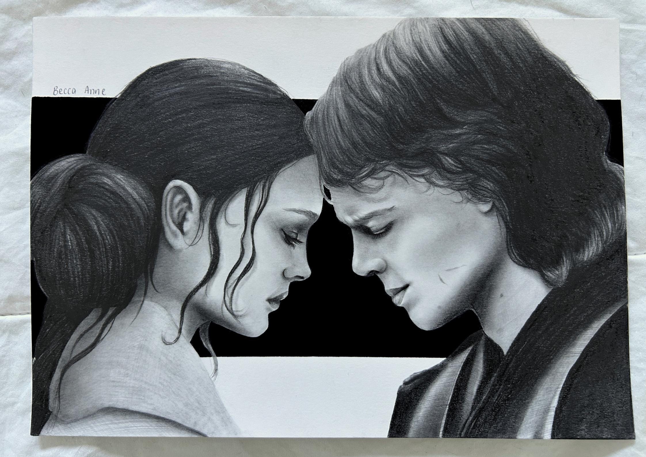 Anakin & Padme Graphite Portrait: Star Wars Romantic Art (Digital Download)