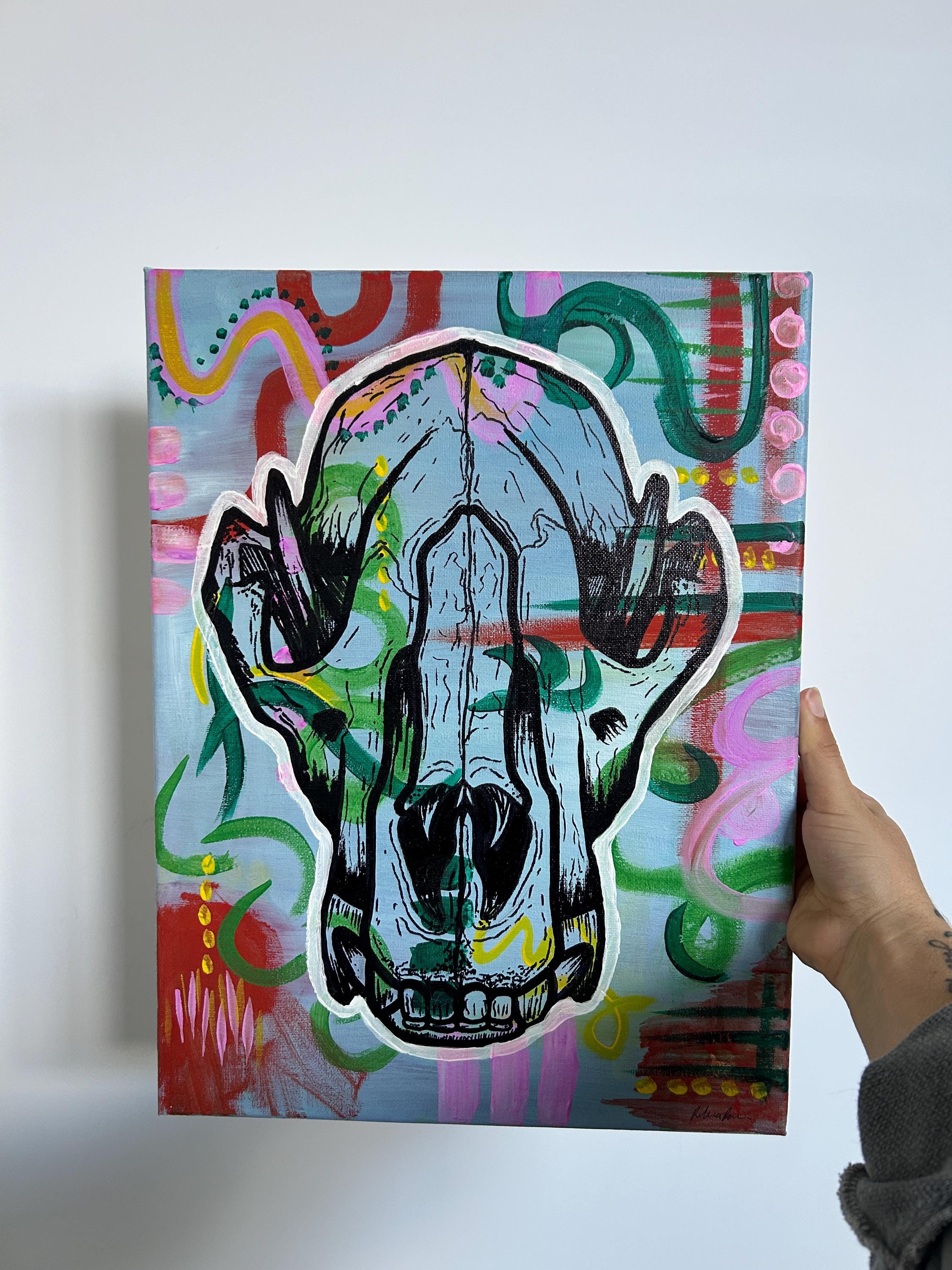 Animal Skull Art Prints: Wolf, Tiger, Bull Triptych (Digital Download)