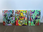 Animal Skull Art Prints: Wolf, Tiger, Bull Triptych (Digital Download)