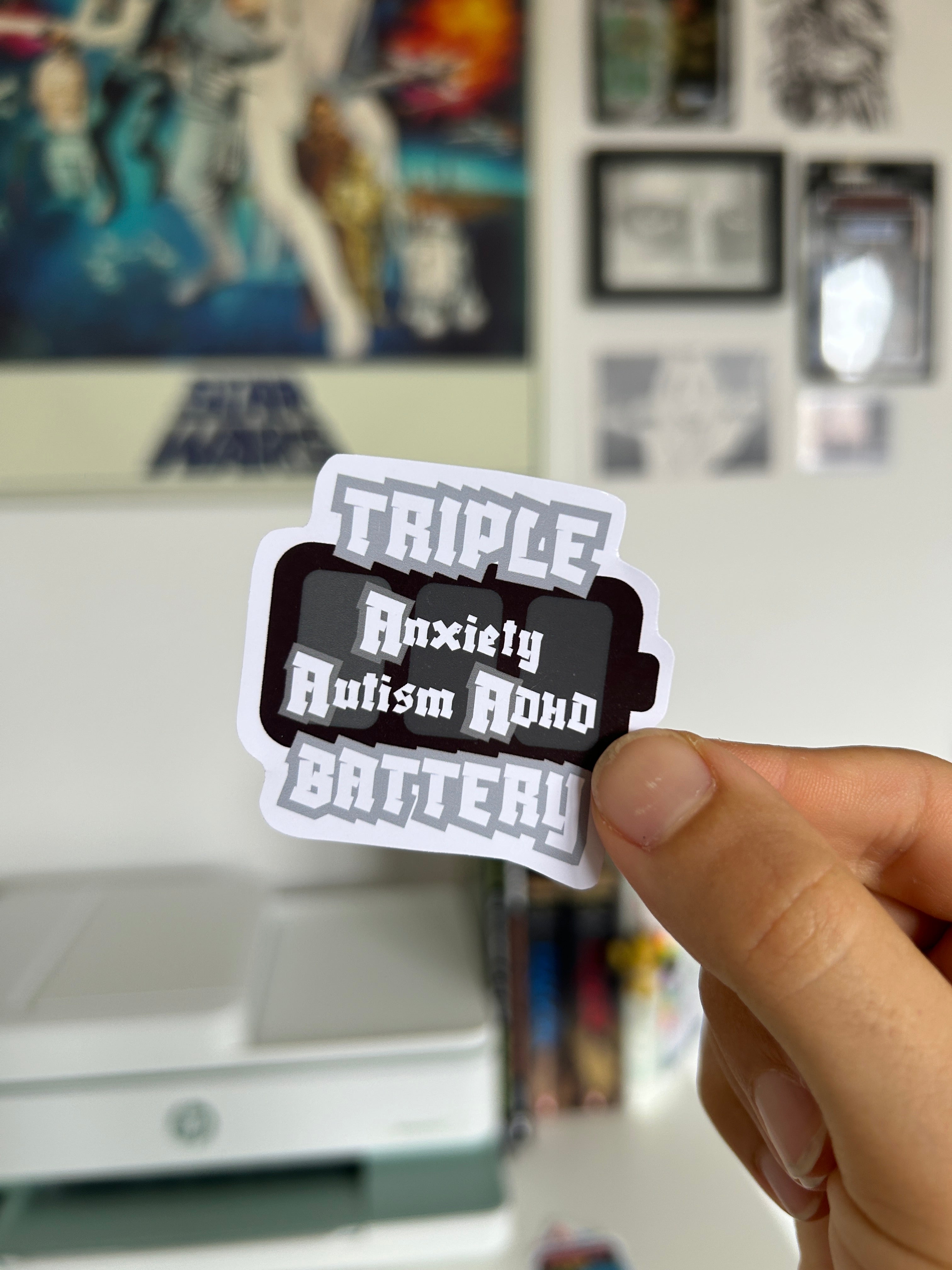 TRIPLE A Battery Sticker (Autism, ADHD, Anxiety)