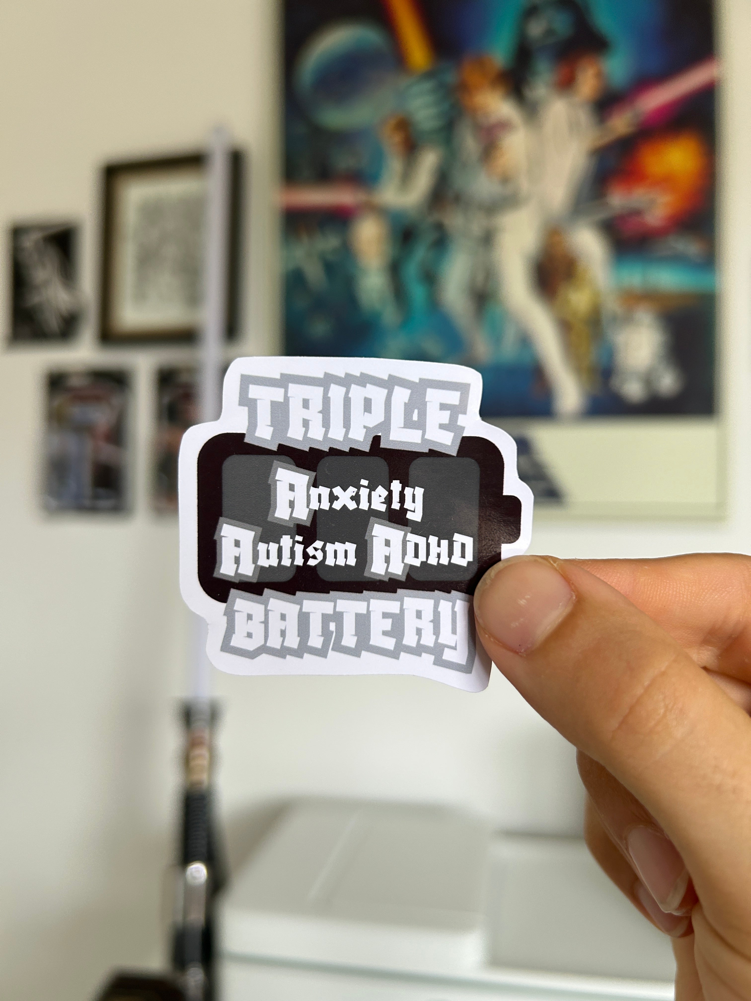 TRIPLE A Battery Sticker (Autism, ADHD, Anxiety)