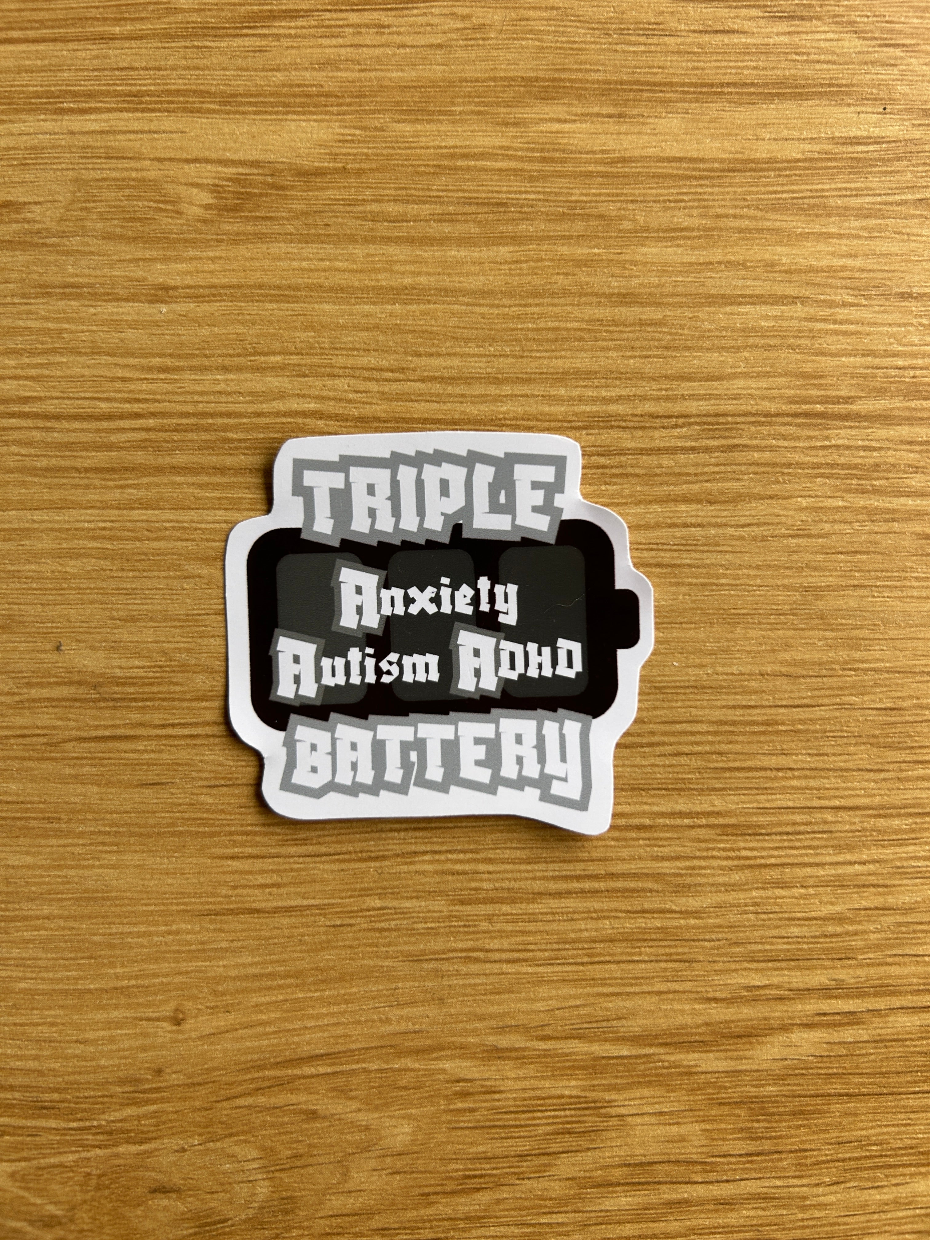 TRIPLE A Battery Sticker (Autism, ADHD, Anxiety)