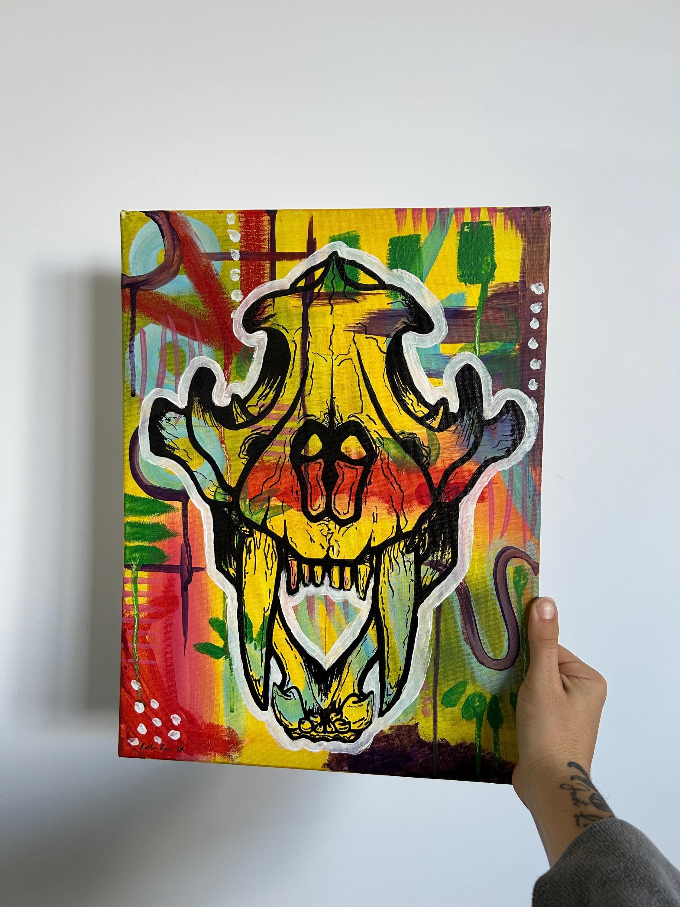 Animal Skull Art Prints: Wolf, Tiger, Bull Triptych (Digital Download)