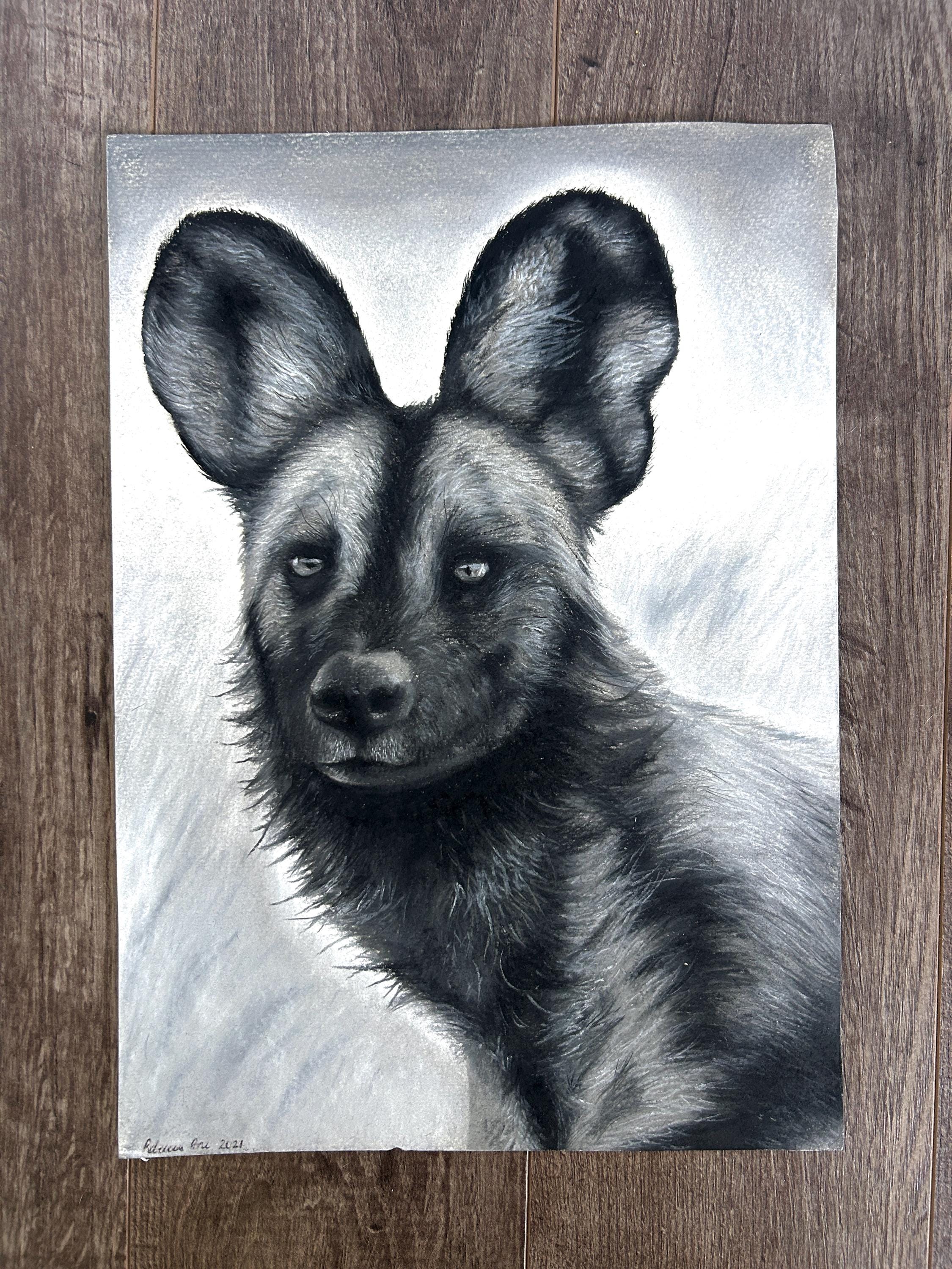 African/Painted Wolf Realism Portrait